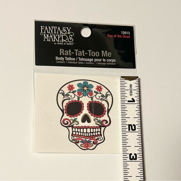 Fantasy Makers - Skull Day of the Dead Temporary Body Tattoo #12613 (NWT) - Picture 3 of 4